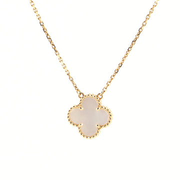 Van Cleef & Arpels Vintage Alhambra Pendant Necklace 18K Yellow Gold and Mother of Pearl