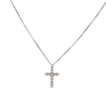 Cartier Cross Pendant Necklace 18K White Gold with Diamonds