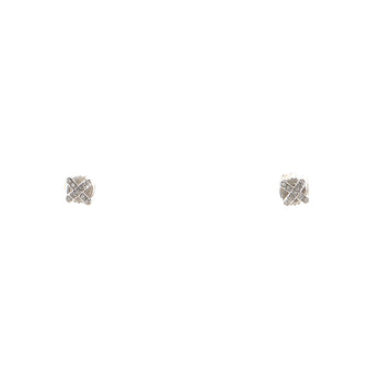 Tiffany & Co. Cross Stitch X Stud Earrings Platinum with Diamonds
