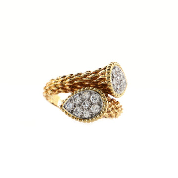 Boucheron Serpent Boheme Toi Et Moi Ring 18K Yellow Gold with Diamonds