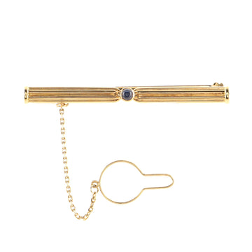 Cartier Pasha Tie Clip 18K Yellow Gold with Blue Sapphire