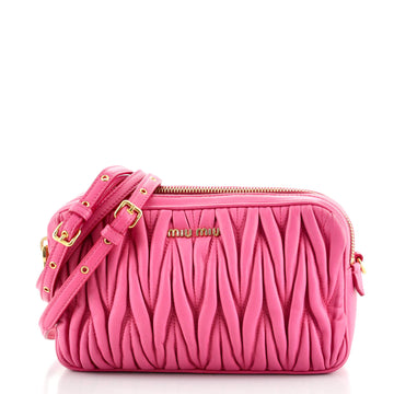 Miu Miu Tech Crossbody Bag Matelasse Leather Small