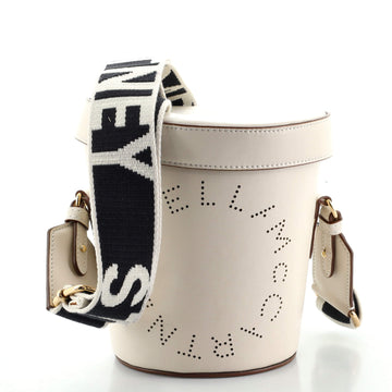 Stella McCartney Logo Bucket Bag Perforated Faux Leather Mini
