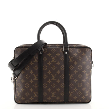 Louis Vuitton Porte-Documents Voyage Briefcase Macassar Monogram Canvas PM