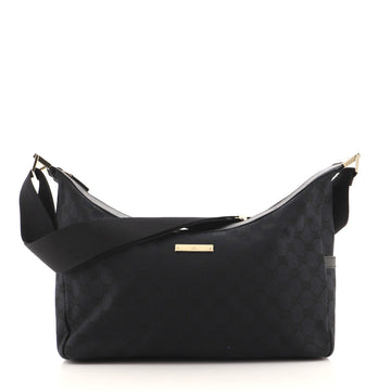 Gucci Side Pocket Saddle Zip Messenger Bag GG Canvas Medium