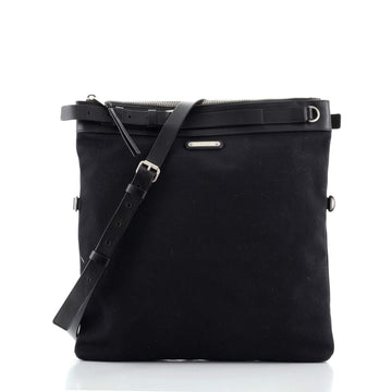 Saint Laurent ID Flat Messenger Bag Canvas Medium