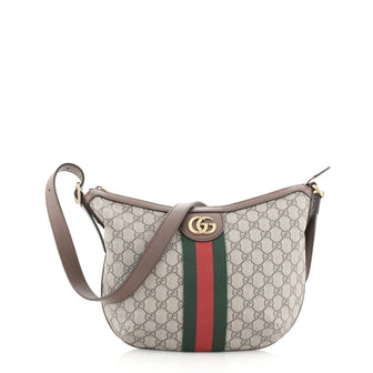 Gucci Ophidia Half Moon Hobo GG Coated Canvas Small