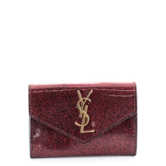Saint Laurent Flap Card Case Glitter Patent