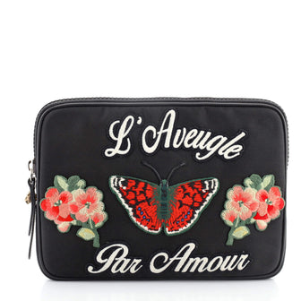 Gucci Tablet Case Embroidered Techno Canvas
