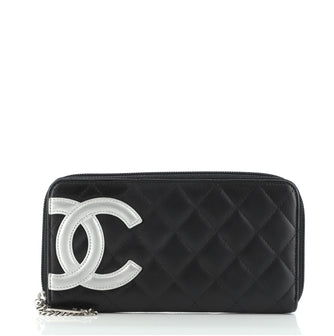 Chanel Cambon Zippy Wallet Quilted Lambskin Long