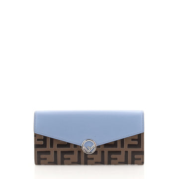 Fendi Continental Envelope Wallet Leather with Zucca Embossed Detail