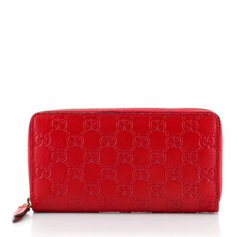Gucci Signature Zip Around Wallet Guccissima Leather