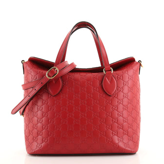 Gucci Signature Fold Over Tote Guccissima Leather Medium