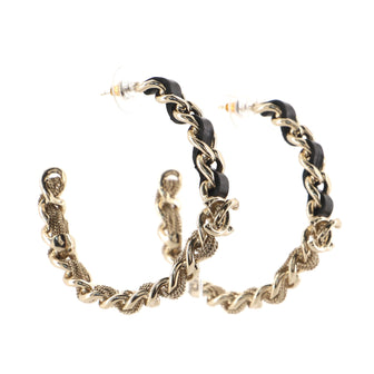 Chanel Mesh Chain-Link Hoop Earrings Metal with Lambskin