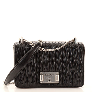 Miu Miu Flap Lock Shoulder Bag Matelasse Leather Small