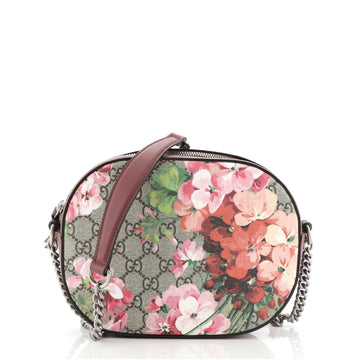 Gucci Chain Crossbody Bag Blooms Print GG Coated Canvas Mini