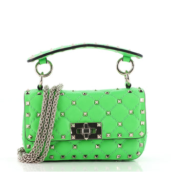 Valentino Rockstud Spike Flap Bag Quilted Leather Mini