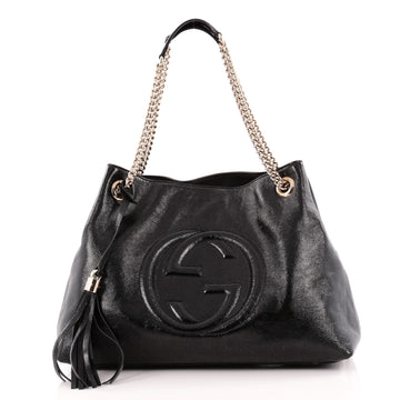 Gucci Soho Shoulder Bag Chain Strap Patent Medium