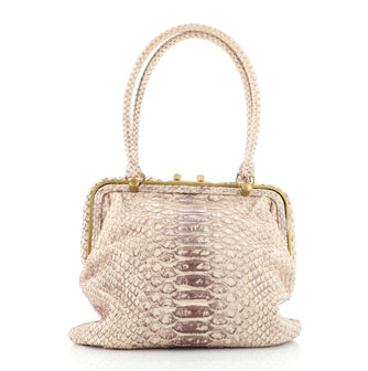 Bottega Veneta Frame Handle Bag Python Small