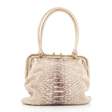Bottega Veneta Frame Handle Bag Python Small