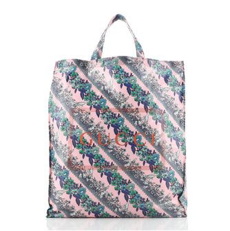 Gucci Logo Shopper Tote Printed Coated Cotton Tall