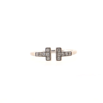 Tiffany & Co. T Wire Ring 18K White Gold with Diamonds