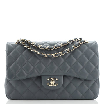 Chanel Classic Double Flap Bag Quilted Caviar Jumbo
