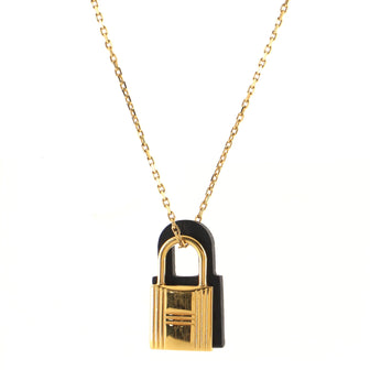 Hermes O'Kelly Pendant Necklace Metal and Leather Small
