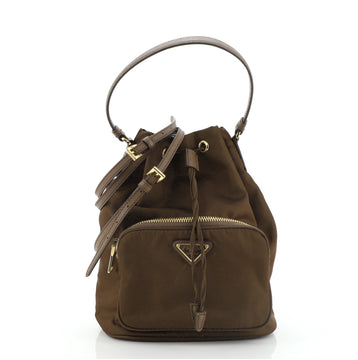 Prada Drawstring Bucket Bag Tessuto Small