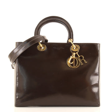 Christian Dior Vintage Lady Dior Bag Patent Large