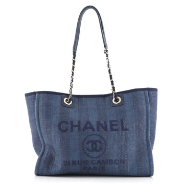 Chanel Deauville Tote Striped Raffia Small