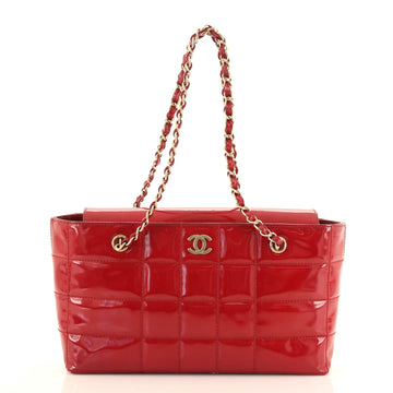 Chanel Vintage Chocolate Bar Tote Quilted Patent Small