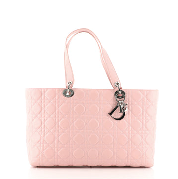 Christian Dior Vintage Lady Dior Tote Cannage Quilt Lambskin Large