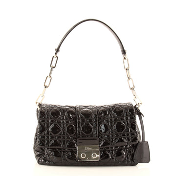 Christian Dior New Lock Flap Bag Cannage Quilt Patent Medium