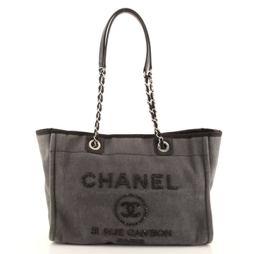 Chanel Deauville Tote Canvas with Sequins Small