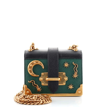 Prada Cahier Crossbody Bag Embellished Leather Micro