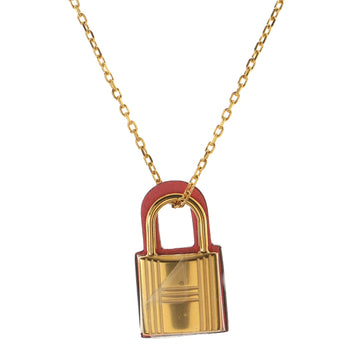 Hermes O'Kelly Pendant Necklace Metal and Leather Small