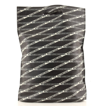 Balenciaga Logo Market Shopper Tote Printed Leather North South