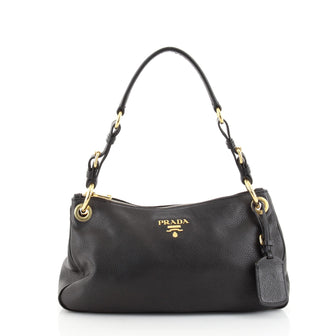 Prada Belted Zip Shoulder Bag Vitello Daino Medium
