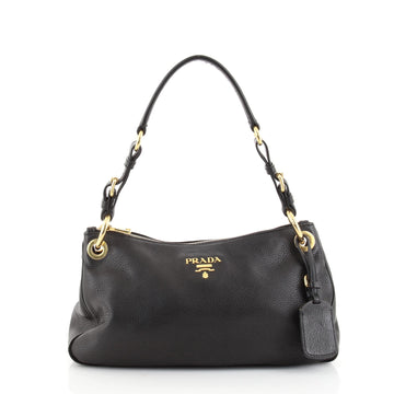 Prada Belted Zip Shoulder Bag Vitello Daino Medium