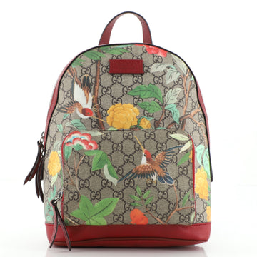 Gucci Zip Pocket Backpack Tian Print GG Coated Canvas Small