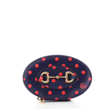 Gucci 1955 Horsebit Oval Coin Purse Printed Leather