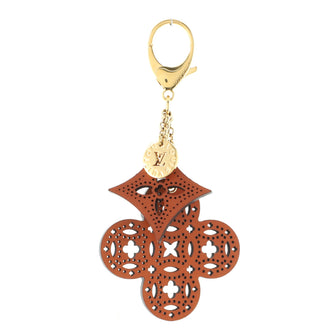 Louis Vuitton Arabesque Bag Charm Perforated Leather and Metal