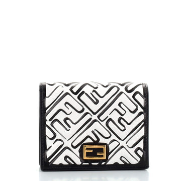 Fendi X Joshua Vibes Bifold FF Wallet Printed Zucca Embossed Leather Compact