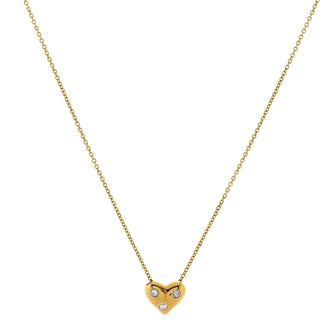 Tiffany & Co. Dots Pinched Heart Pendant Necklace 18K Yellow Gold with Diamonds