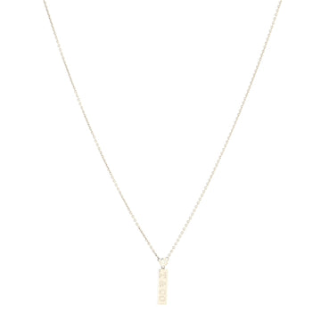 Tiffany & Co. Bar Drop Pendant Necklace 18K White Gold with Diamond