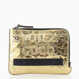 Chanel Feminine Pouch Crinkled Leather Small