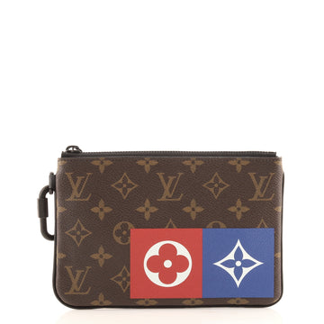 Louis Vuitton Zipped Pouch Limited Edition Logo Story Monogram Canvas MM