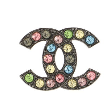 Chanel CC Brooch Multicolor Crystal and Metal