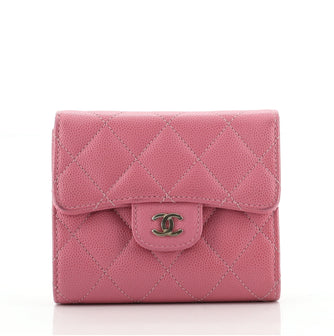 Chanel CC Compact Classic Flap Wallet Quilted Caviar